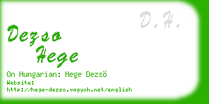 dezso hege business card
